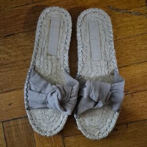 ASOS Light Gray Espadrille Slides with Knot